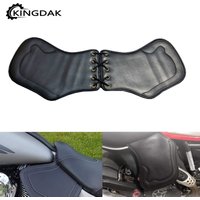 Motorcycle Black Leather Side Saddle Heat Shield Deflector Universal For Harley Sportster XL Touring Street Road Glide For Honda