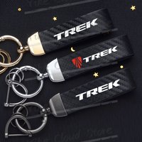 Ultra HD Printed For TREK Off-Road Bicycle Bike Logo Carbon Fiber Textured Leather Keychain Motorcycle Keychain Accessories