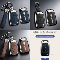 Leather & Zinc Alloy Car Key Case Cover Fit for Foton New 24 Oumako S1/S3 PRO Full Shell Folding Keychain Accessories