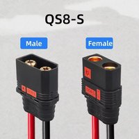 New High Current QS8-S Connector Gold Plated Anti Spark QS8P-S Battery Plug Black QS8-S M F Plug Set for RC Model Car