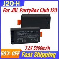 7.2V 5000mAh J20-H Bluetooth Speaker Battery for JBL PartyBox Club 120 Rechargeable Batteries with Type-C Interface