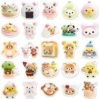 54PCS Rilakkuma Kawaii Stickers Boys Girls Cute Art Supplies Korean Stationery Decorations Sticker Book Decoration Party Gifts