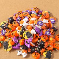 10Pcs Cartoon Enamel Halloween Charms Witch Hat Pumpkin Pendants for Necklace Earrings DIY Halloween Party Jewelry Accessories
