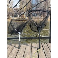 Landing Fishing Net Foldable Floating Fishing Net Portable Ultralight Aluminum Alloy Dipnet For Freshwater Saltwater Fish Gears