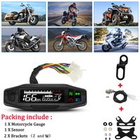 Motorcycle Speedometer Universal Digital Speed Meter with Turn Signal Light 12000RPM Tachometer Dashboard Electronic Accessories