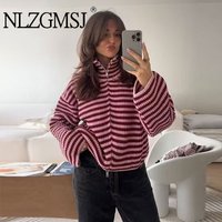 NLZGMSJ Women Cardigan Jacket 2026 Spring Knitted Long Sleeve Half High Neck Slim Zipper Sweater Coat Female Top