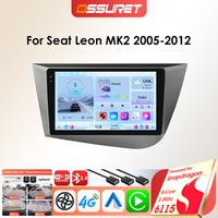 OSSURET 8-Kern 6115 Android Autoradio GPS-Player für Seat Leon 2 MK2 1P1 2005 - 2012 Kabelloses Carplay Auto GPS 2DIN Multimedia