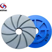 RIJILEI 4''5''6'' Inch Snail Lock Diamond Marble Polishing Pads Concrete Floor Polishing Pad Edge Grinding Wheel WFD22