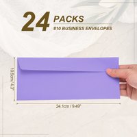 24Pcs 24.1cmx10.5cm Colored Self Seal Letter Size Paper Envelopes #10 Business Envelopes for Business Mailing Wedding Invitation