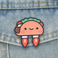 Cute Rocket Taco Enamel Pins Funny Mexican Food Jetpack Brooches Lapel Badge Cartoon Jewelry Accessory Gifts For Friends