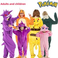 Pokemon Plush Full Body Onesie Pajama Anime Cosplay Costume Gengar Snorlax Pikachu Charmander Halloween Christmas For Adults