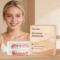 Feimuko Premium Denture Fit Temporary Perfect Smile False Teeth Oral Hygiene Easy Use Dental Care Upper Lower False Tooth Set