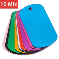 10 PCS Mix Color Aluminium Alloy Keychain Key ID Label Tags Luggage ID Tags Metal Hotel Number Classification Card Key Rings