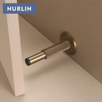 Nurlin Brass Knurled Door Stop Bathroom Door Room Stopper Heavy Duty Floor Wall Mount Bumper Door Holder Catch Antique Brass image 4