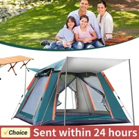 Automatic Camping Tent Sun-Protection Outdoor Folding Tent Waterproof Portable Hexagonal Tent for Family 3-4/4-6 People