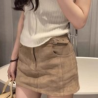 High Waist Suede Skirt Women's Fashion Tight Fitting Sexy Short Skirt Autumn Winter New Style Casual Polyester Fiber