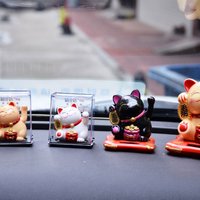 1pcs Solar Lucky Cat Mini Ornaments Shop Living Room Car Cute Creative Home Accessories Wealth Good Luck Exquisite Gift