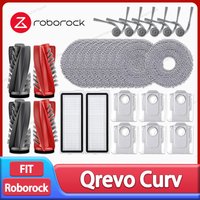 Akcesoria do odkurzacza Roborock Qrevo Curv / 5AE / 5A1 / 5XC / S5X / Qrevo C Pro: szczotka główna, szczotka boczna, mop, worek na kurz, filtr.
