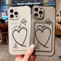 Wallet Card Holder Clear Soft Case For iPhone 11 15 16 13 14 12 Pro Max XS XR X 8 7 16 Plus SE 2022 Transparent Card Slots Cover