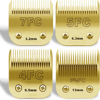Ensemble de lames détachables en acier inoxydable pour tondeuse de toilettage pour animaux de compagnie, Compatible avec les tondeuses Andis,Oster A5,Wahl série KM10, 4 paquets