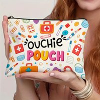 Portable Zippered Storage Bag, Multi-compartment Pouch for First Aid, Toiletries, Cosmetics & Sanitary Pads, Ideal Gift