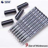 STA Waterproof Art Markers Brush Pen Pigment Office Student School Painting Line Drawing Black Fine Sketch Pens Art Supplies