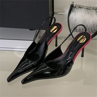 Aneikeh Street Sexy Pointed Toe Thin Heels Designer Back Buckle Pumps Women Wedding Banquet Dress Mule Ladies Shoes