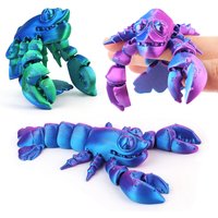 Simulated 3D printed lobster ornament, simulated animal doll model, decorative souvenir, integrated joint that can swing