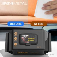 SEAMETAL 80pcs/bag Car Interior Cleaning Wipes Multi-function Car Dashboard Seat Leather Nursing Brightening Wipes Car Wash Care