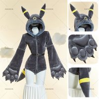 Game Umbreon Cosplay Costume Plush Jumpsuits Umbreon Eevee Personific Outfit For Hallowmas Party Adult Women Role Play
