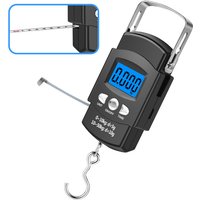 50kg/40kg 10g Portable Digital Scale LCD Electronic Hook Hanging Scale Baggage Weight with 100cm Retractable Measuring Tape