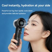 Futuristic Transparent Handheld Spray Fan 100 Speed Dial AI Display 10H Battery Brushless Motor Portable Misting Fan For Office