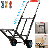 Portable Shopping Trolley Folding Hand Truck Household Luggage Trailer Adjustable Handcart for Climbing Stairs Shopping