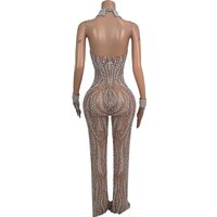 Elegant Pearls Crystal Tassel Wide Leg Jumpsuit Women Plus Size Backless Club Party Rompers Birthday Prom Playsuit Festival Wear