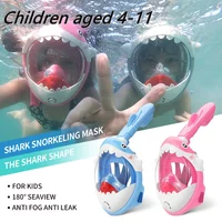4-11 Years Kids Full Face Snorkeling Mask Comfort Diving Goggles Anti-Leak Swimming Snorkel Mask Children Water Play Accessories