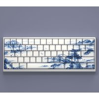 83 Keys Keycaps Blue and White Porcelain PBT Dye Sub Cherry Side Print for 60 65 66 68 Mechanical Keyboard Anne Pro 2 AKKO FUN60