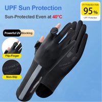 Sun Protection Gloves Lady Summer Gloves Driving Flip-Finger Non-slip Cooling Cycling Women Shopping Extended Wrist Hiking Glove
