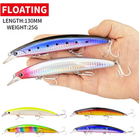 1PCS Minnow 130mm 25g Floating Big Minnow Pesca Choco Saltwater Bass Pike Fishing Bait Pesca Isca Plastic Fishing Supplies 9107