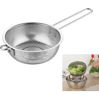 Stainless Steel Colander Basket Easy to Use and Comfortable Grip Portable Strainer for Kitchens Multipurpose Use
