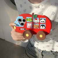Creative Cartoon Car Holder Phone Case Suitable for iPhone 17 Pro 16 15 14 13 Pro Max Soft Silicone Anti Drop Phone Case
