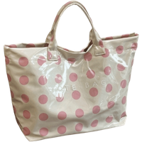 Waterproof Polka Dot Tote Bag Soft Round Multifunctional PVC Handbag Polyester Large-Capacity Casual Shopping Bag Women
