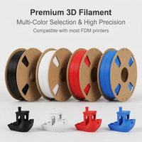 1.75mm PLA Filament, +/- 0.02mm Precision, 4-Pack Mixed Color Black White Blue Red for FDM 3D Printers