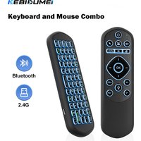 KEBIDUMEI 2.4G Wireless Air Mouse 7 Color Backlit Bluetooth Keyboard and Mouse Combo Mini Keyboard for Android TV Box Laptop
