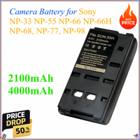 2100mAh 4000mAh Camera Battery for Sony NP-33 NP-55 NP-66 NP-66H NP-68, NP-77, NP-98