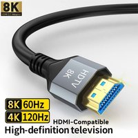 HDMI-Compatible Cable 8K/60Hz 4K/120Hz 48Gbps HDMI2.1 Digital Cables HDR For TV Box HDR10+ PS5 PS4 Laptop Monitor Projectors