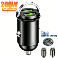 200W USB Car Charger,Quick Charge 4.0,PD Type C Fast Charging Phones Adapter For iphone Xiaomi Samsung Huawei,Car Phones Charger