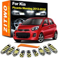 ZITWO 8Pcs Car Interior Light LED Bulb Kit For Kia Picanto Morning 2012 2013 2014 2015 2016 Dome Map Reading Number Plate Lamp