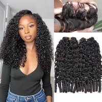 50 Strands/60g Burmese Curly Crochet Human Hair Extensions Pre-Separated Invisible Crochet Hair Miracle Knots Curly Extension