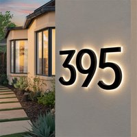 LED Modern House Numbers, Metal Backlit Door Number, Hotel Room Numbers Sign, Light up Illuminated Address Sign