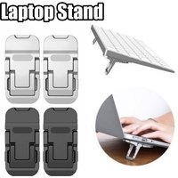 Portable Laptop Stands Self-Adhesive Invisible Keyboard Riser Adjustable Tilt Lapto-p Feet Cooling Pad for Laptop